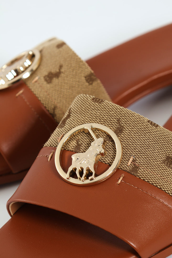 Jacquard Mule Sandal - Stone