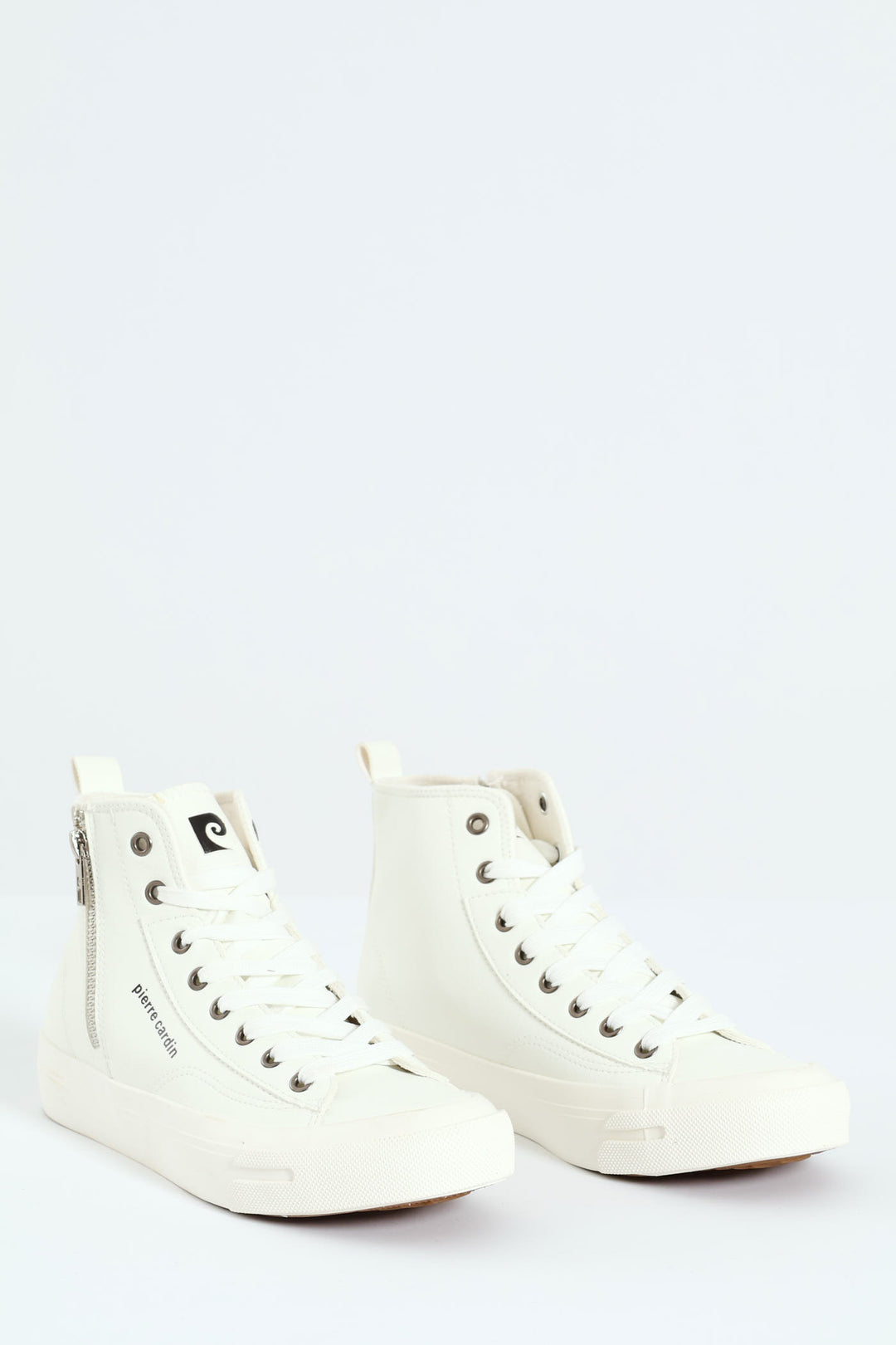 Funk Zip Trim High Lace Up Sneaker - White