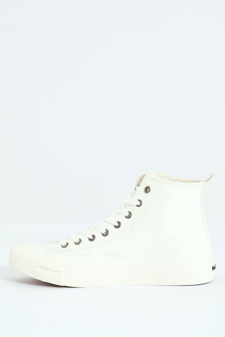 Funk Zip Trim High Lace Up Sneaker - White