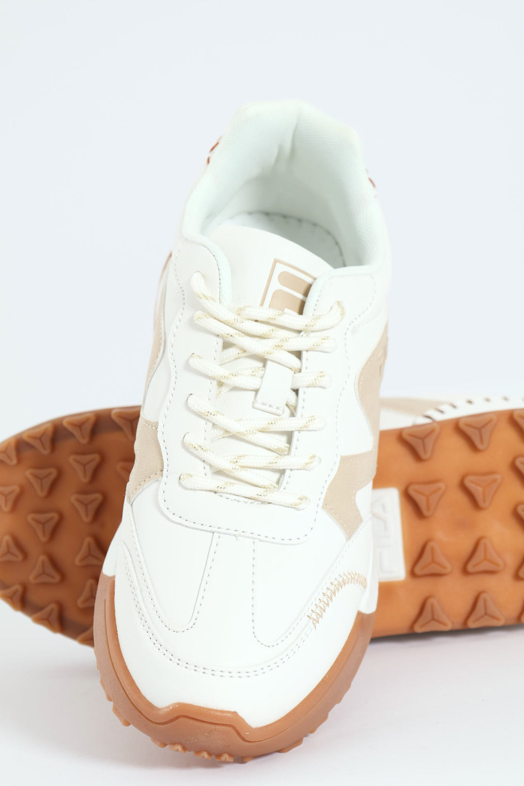 Alessandra Patchwork Sneaker - White/Beige