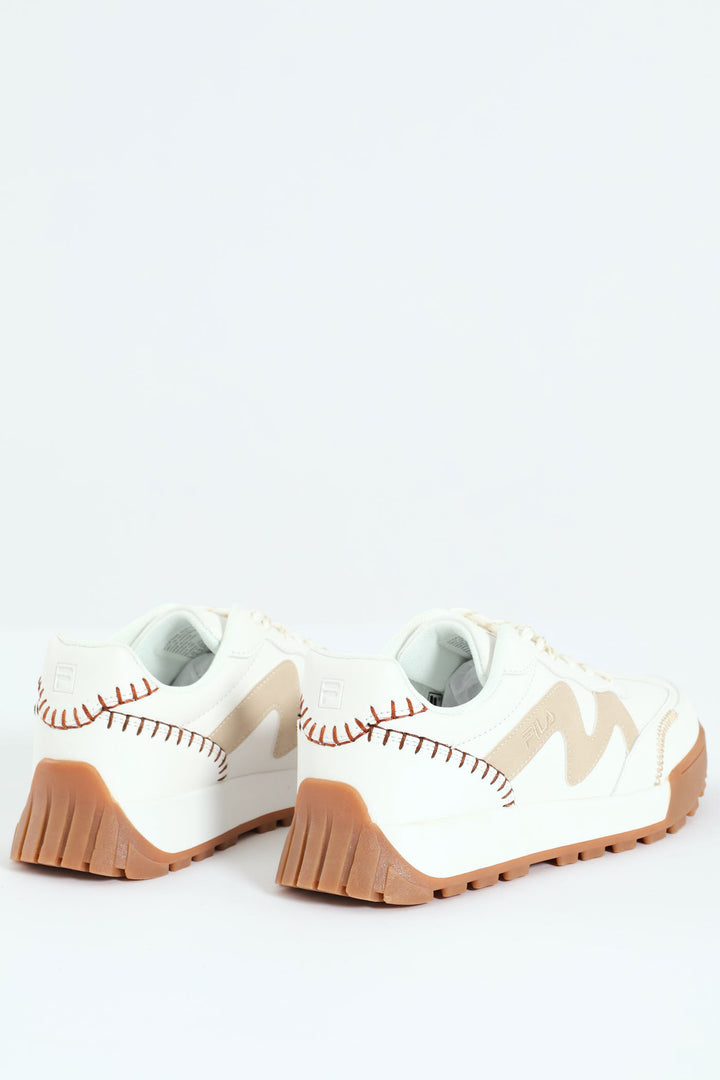 Alessandra Patchwork Sneaker - White/Beige