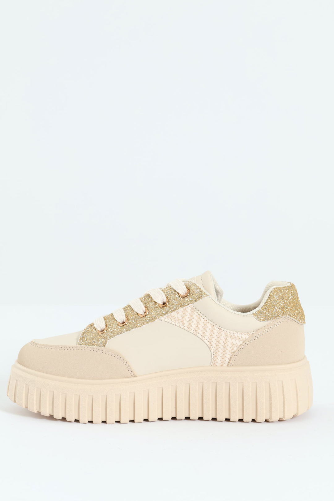 Bijoux 2 Embossed Chunky Lace Up Sneaker - Beige