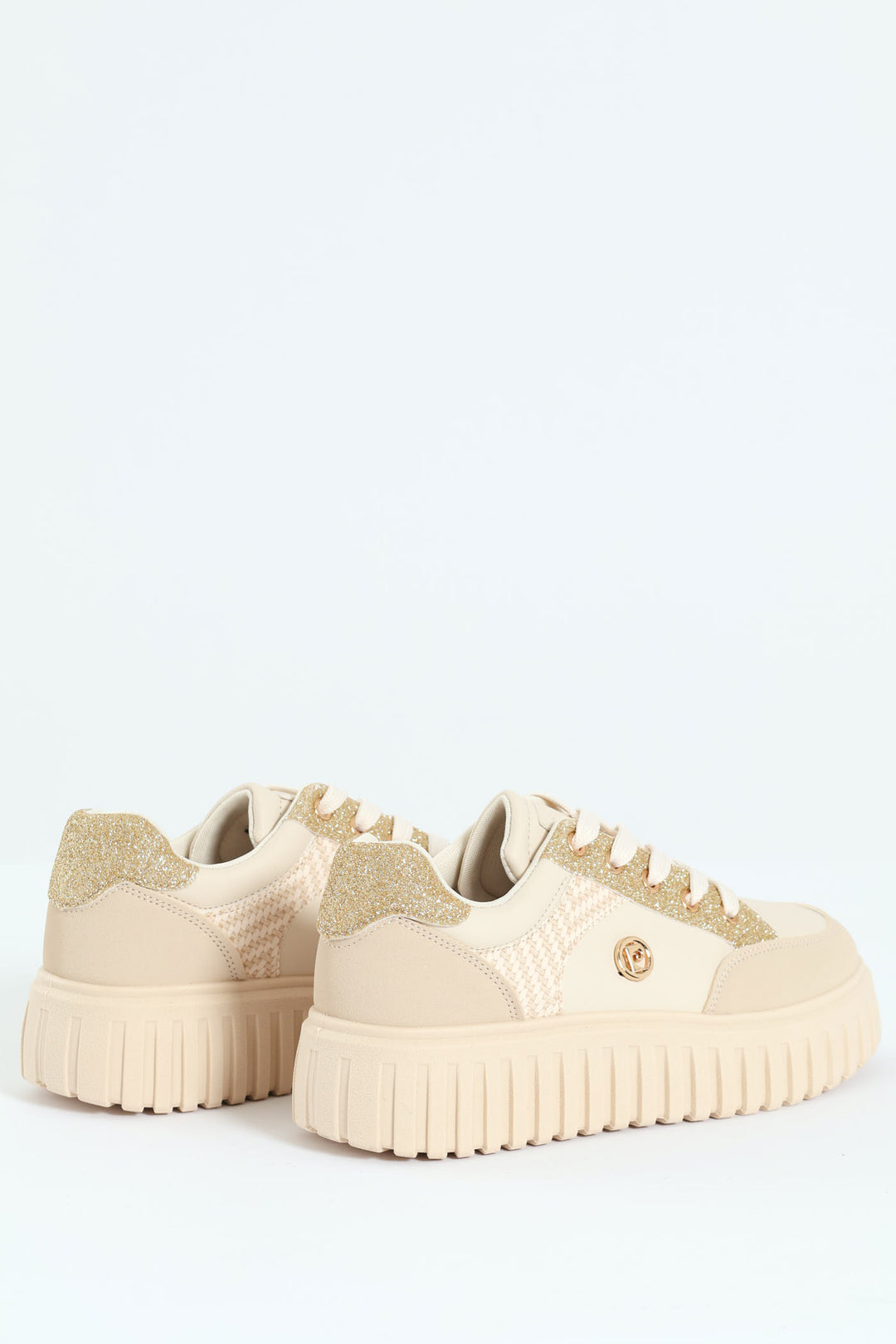 Bijoux 2 Embossed Chunky Lace Up Sneaker - Beige