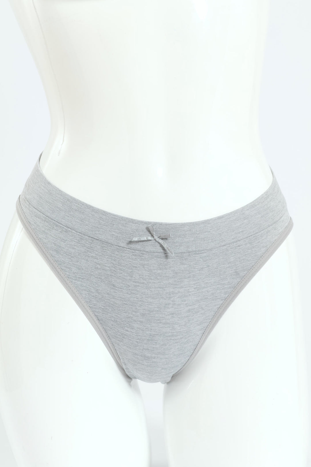 3 Pack Seamless Hi-Cut Panties - Mauve/Light Blue/Grey Melange