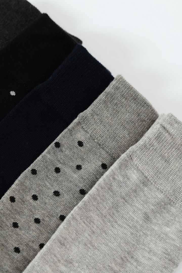 5 Pack Blue & Grey Fashion Anklet - Blue