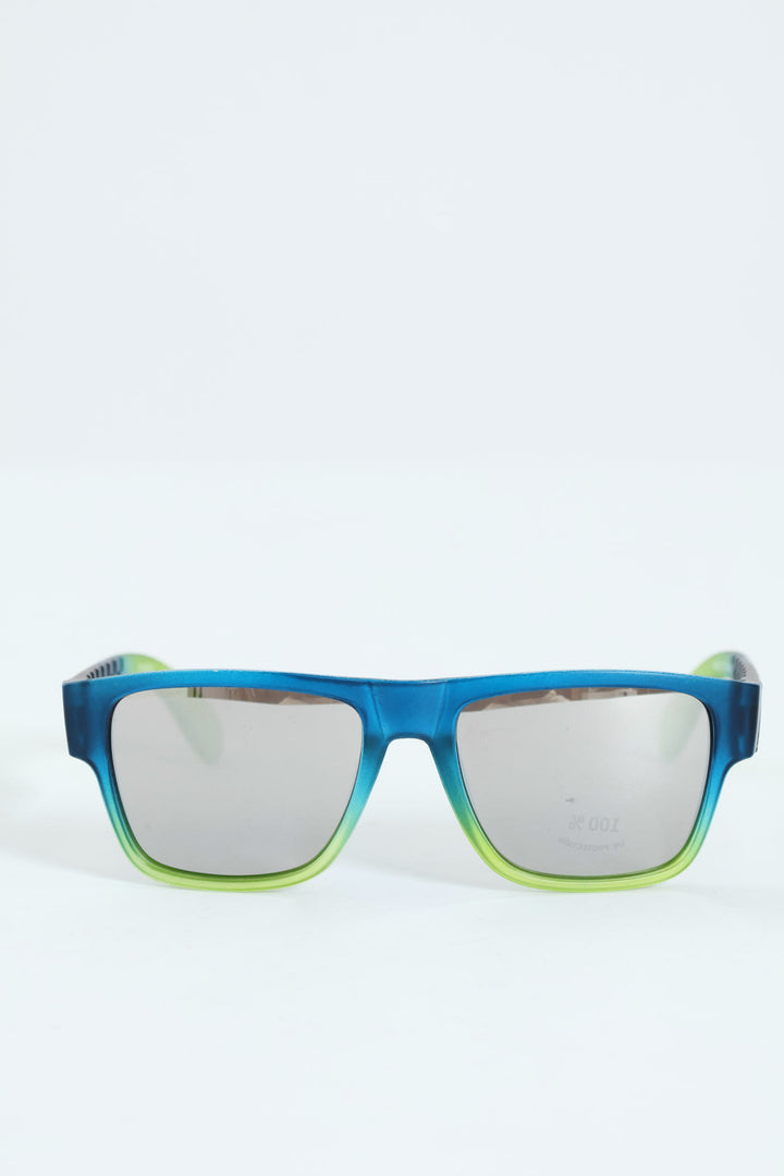 Pre-Boys Matte Crystal Ombre Wayfarer Sunglasses - Green