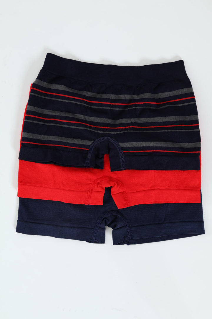 Pre-Boys Nautical Stripe Seamless Boxers - Red