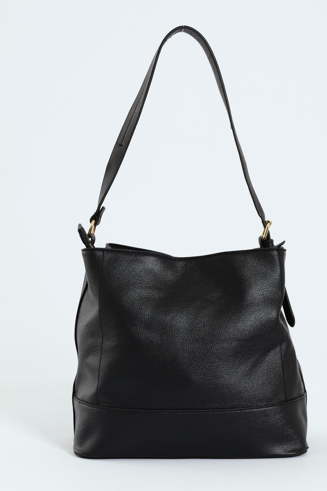 Front Zip Bucket Bag - Black