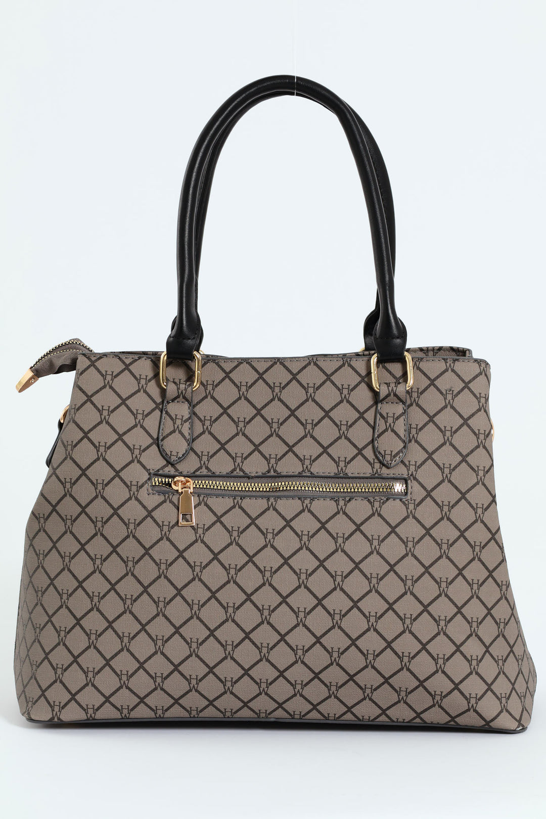 Hanging Metal Logo Tote Bag - Black/Grey