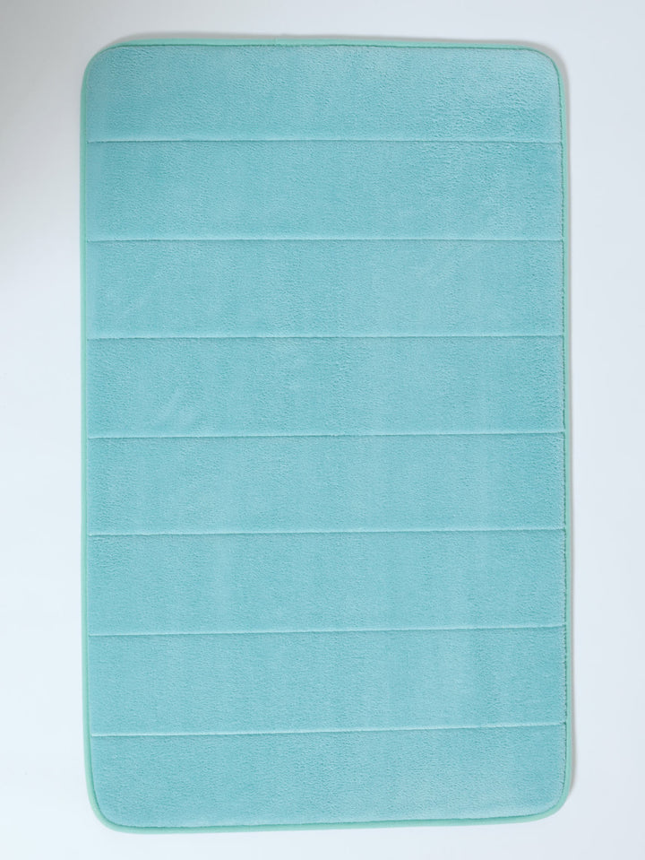12mm Memory Foam Embossed Stripe Bath Mat - Mint