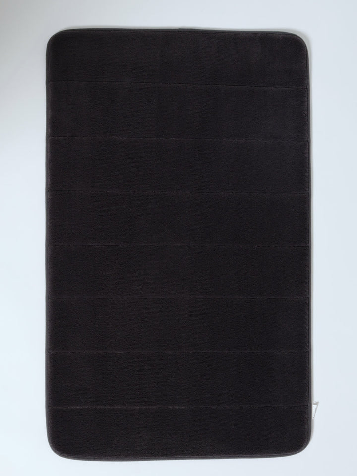 12mm Memory Foam Embossed Stripe Bath Mat - Charcoal