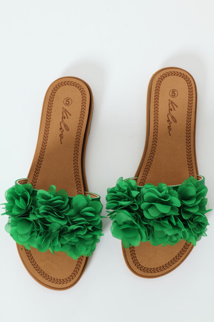 Floral Summer Sandal - Green