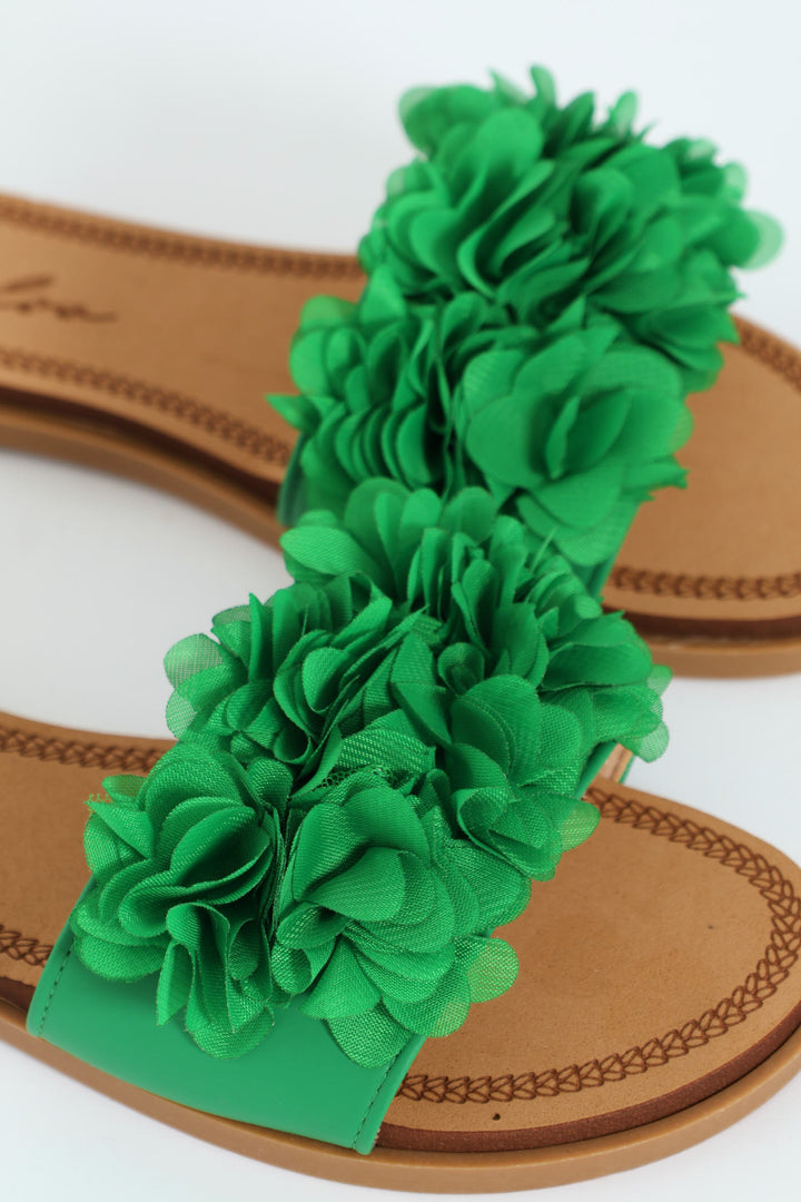 Floral Summer Sandal - Green