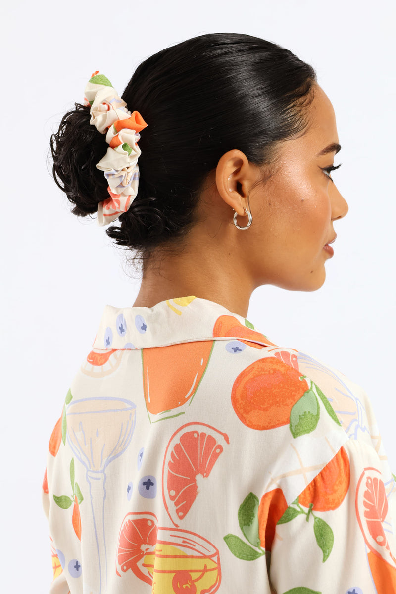 Button Through Woven Viscose Short Set - Multi