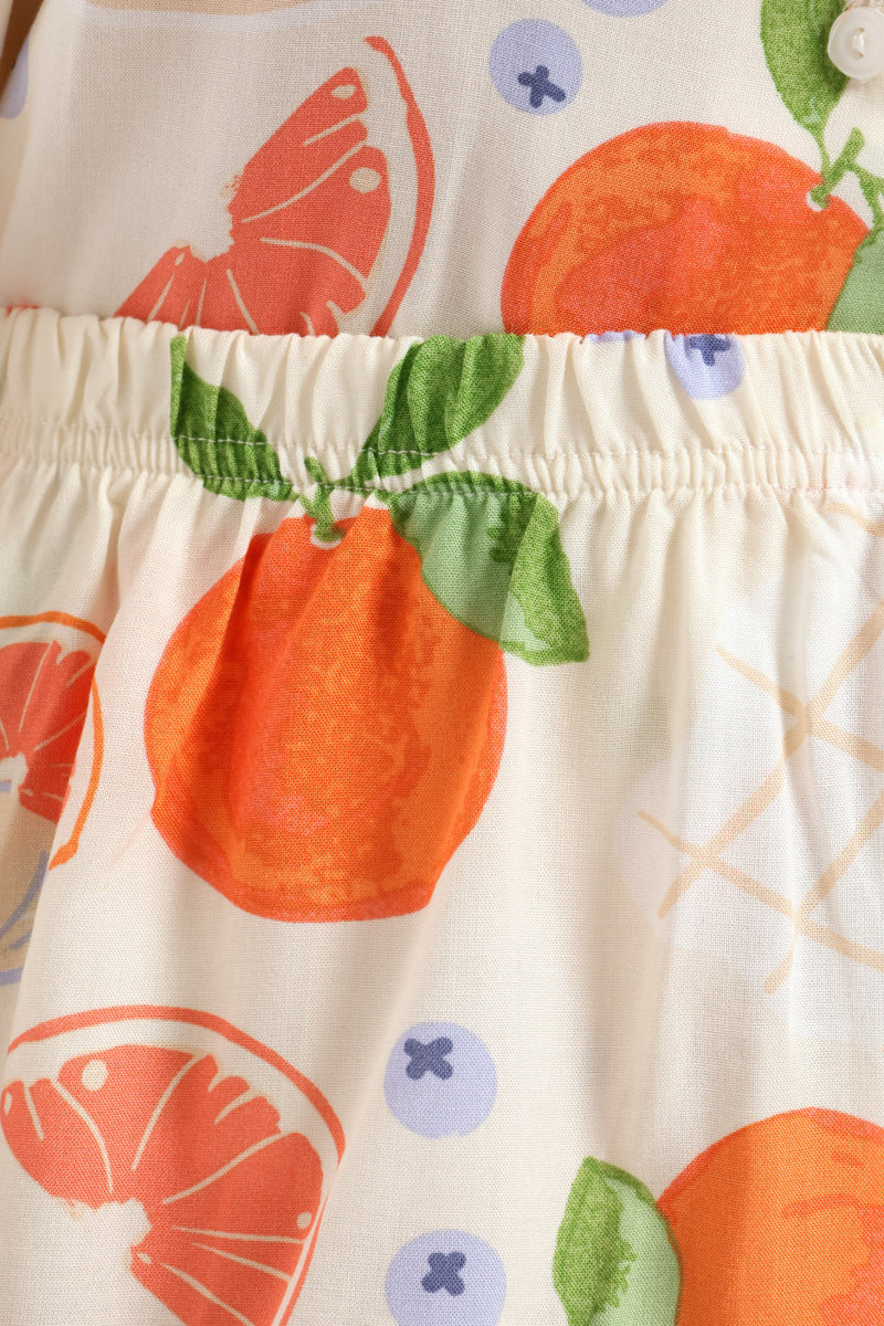 Button Through Woven Viscose Short Set - Multi