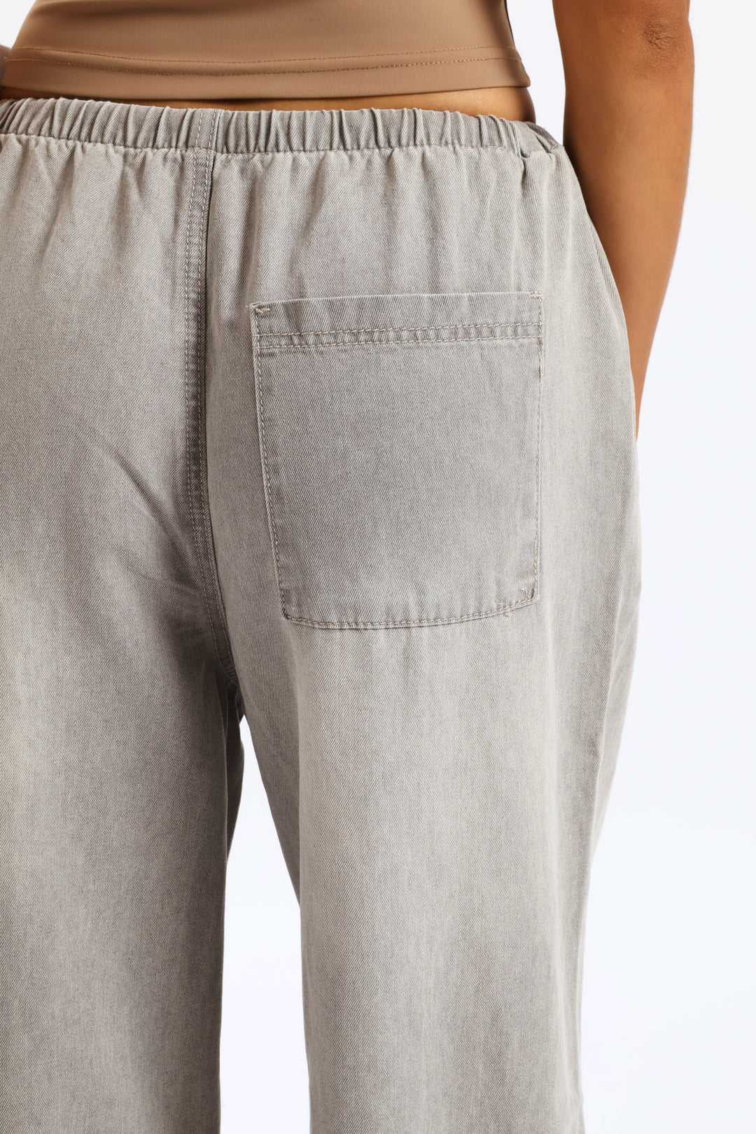Pull-On Wide Leg Jean - Salty Grey