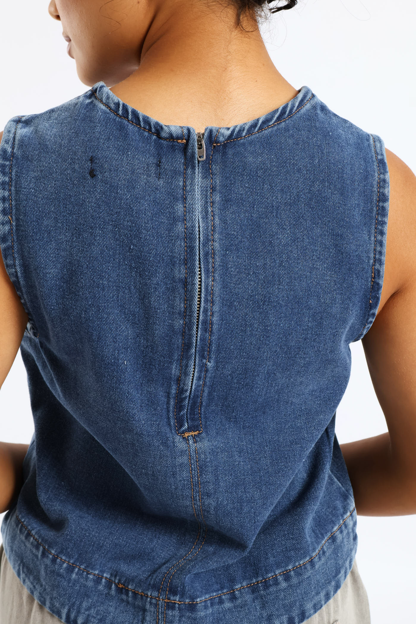 Ladies Denim Shell Top - Salty Mid Wash – Edgars