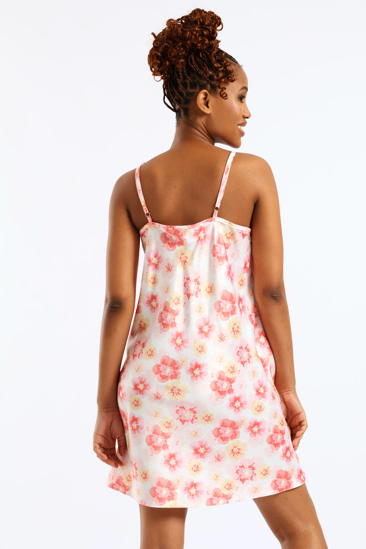 2 Pack Satin Watercolour Flowers Chemise - Multi