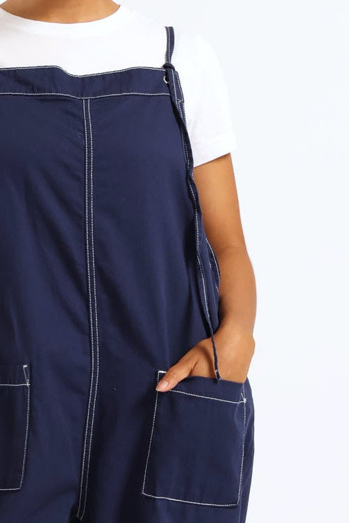 Wash Pocket Jumpsuit - Navy