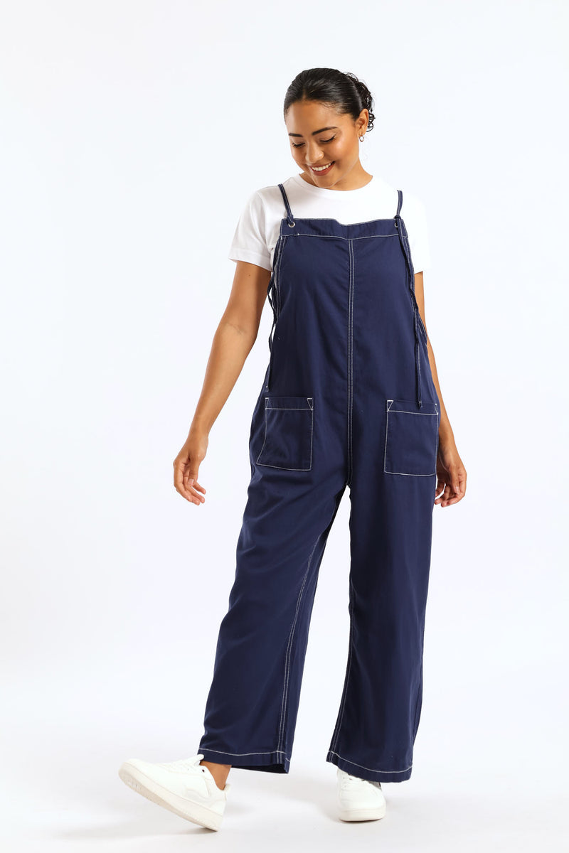 Wash Pocket Jumpsuit - Navy