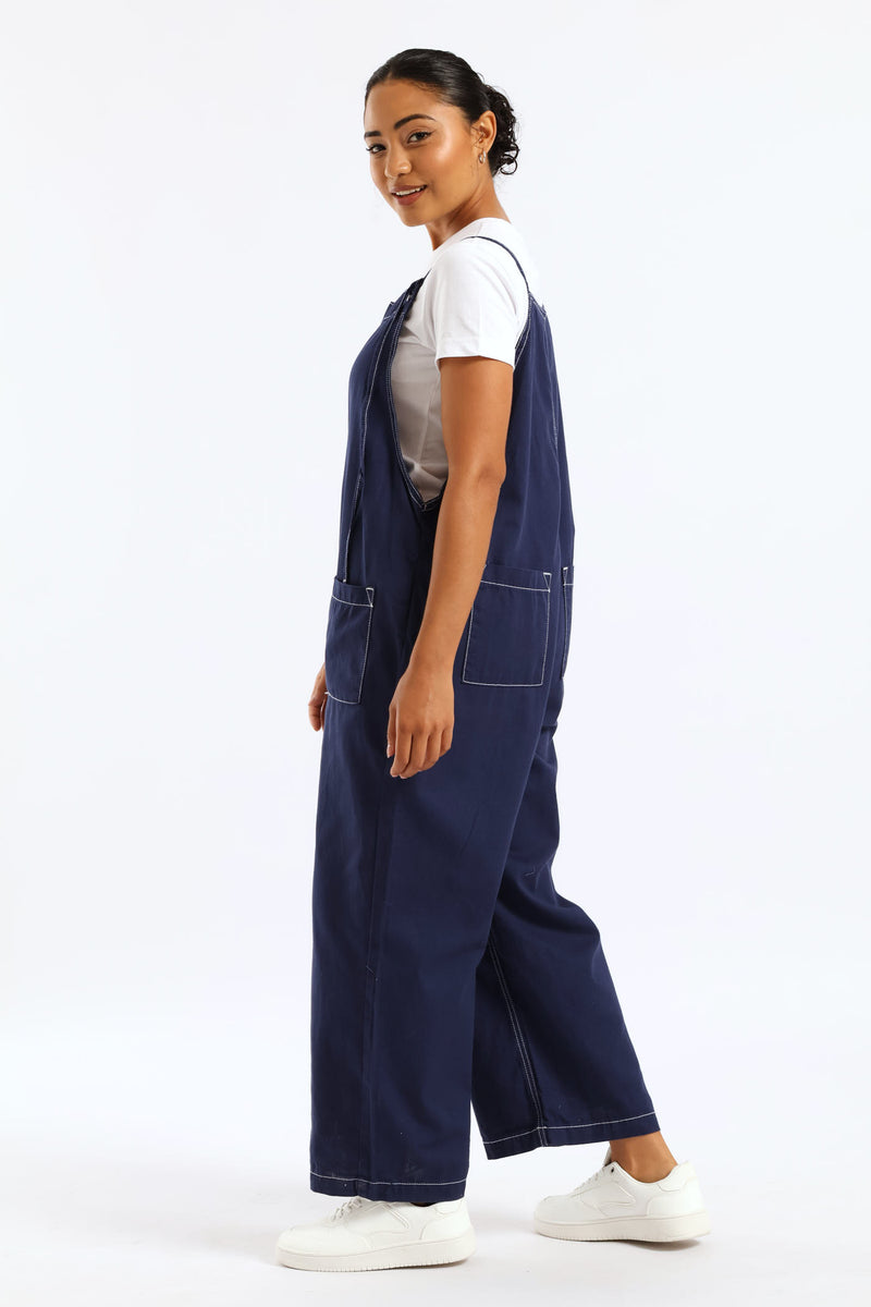 Wash Pocket Jumpsuit - Navy