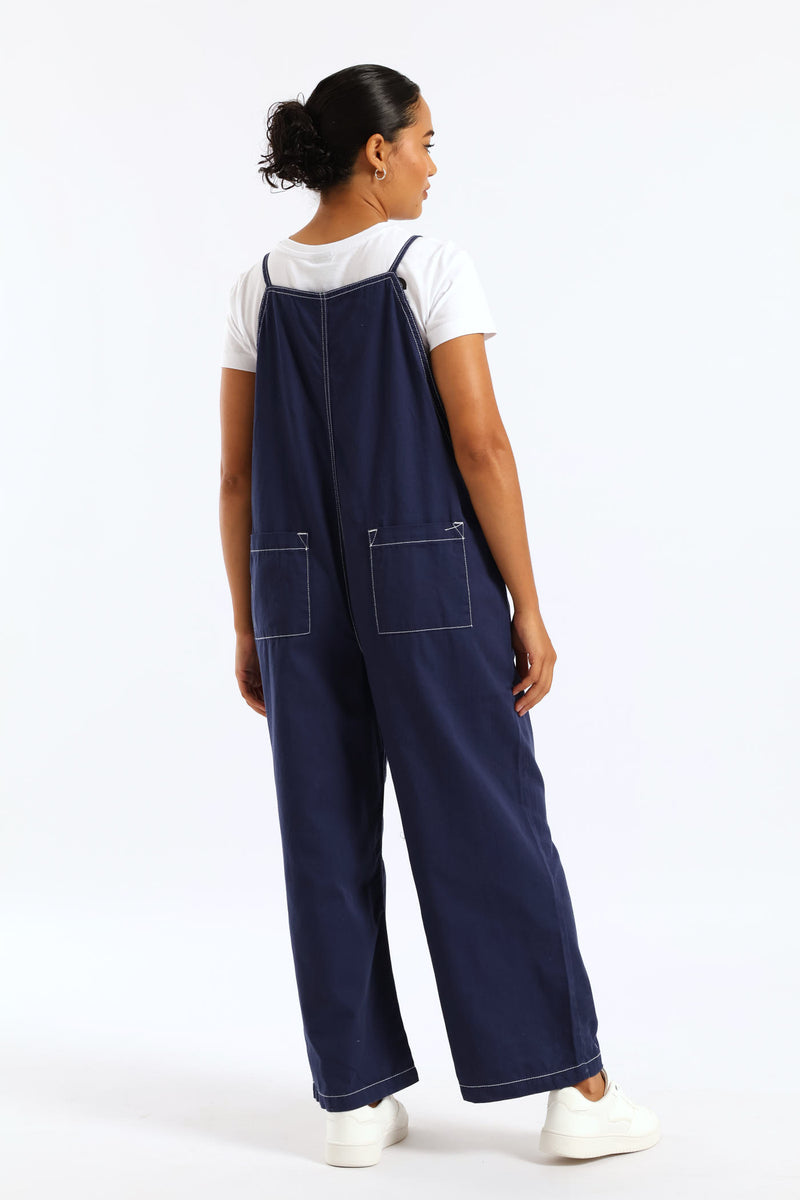 Wash Pocket Jumpsuit - Navy