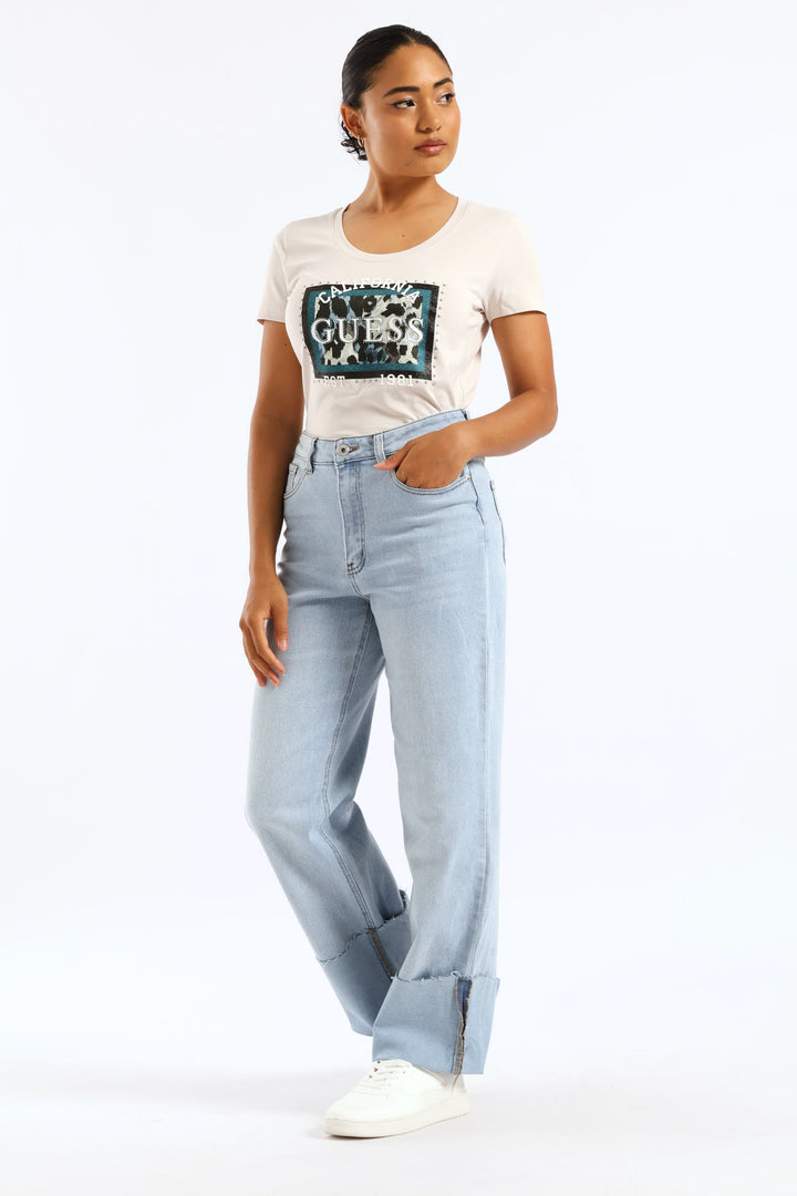 Animalier Boxy Print Tee - Stone