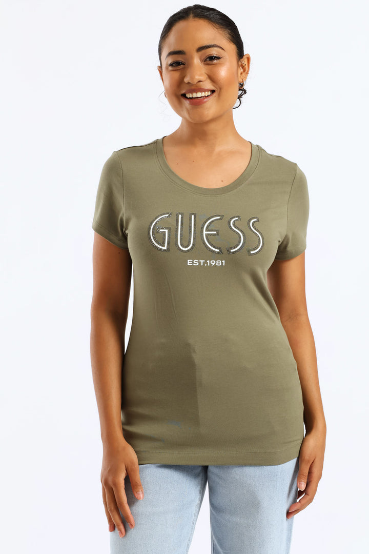Guess Logo Tee - Green