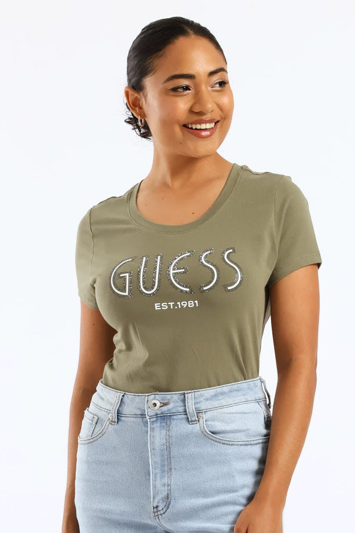 Guess Logo Tee - Green