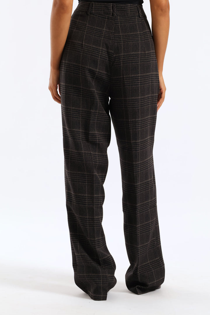 Check Smart Pant - Black