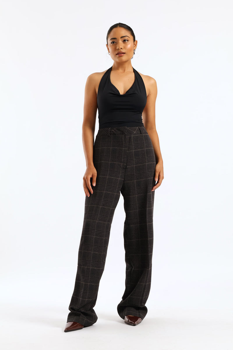Check Smart Pant - Black