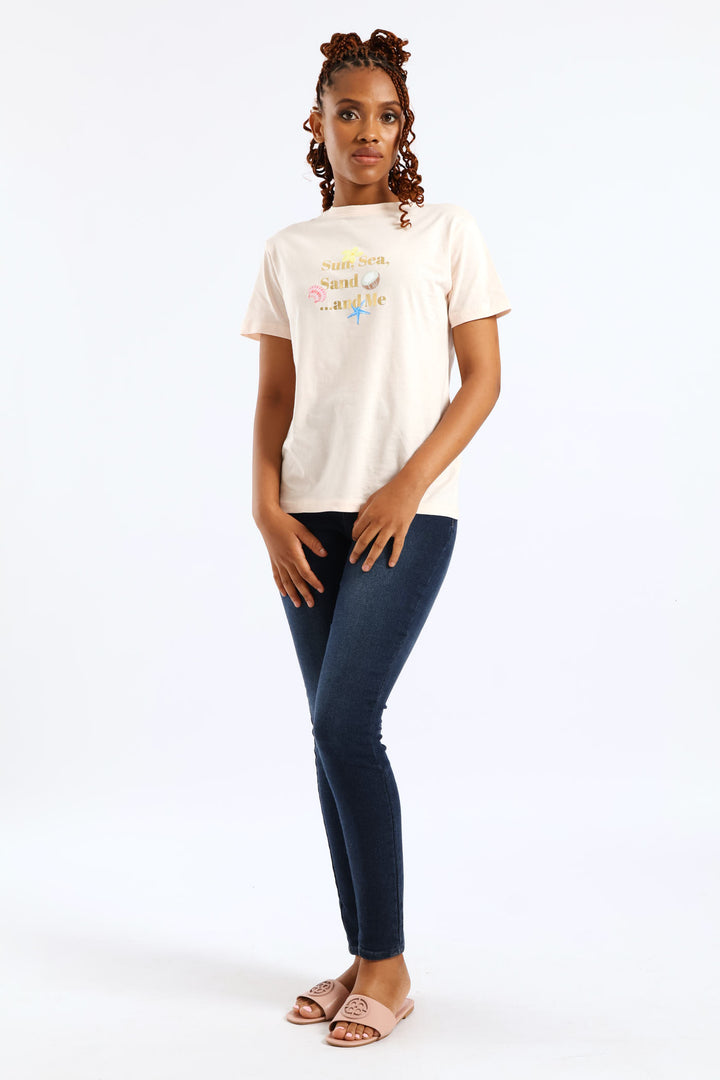 Sun, Sea The Sand And Me Tee - Shell