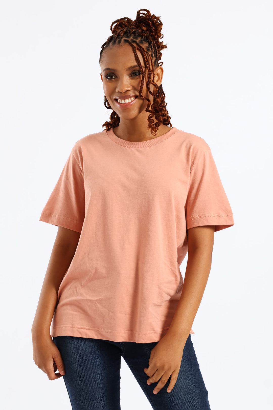 Cotton Boxy Tee - Rose
