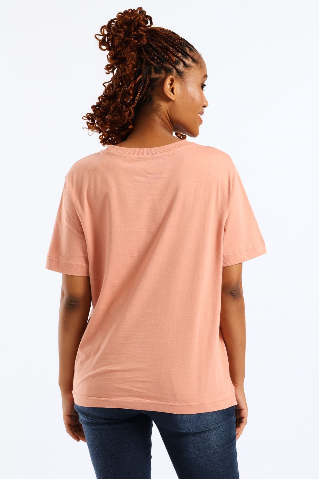 Cotton Boxy Tee - Rose