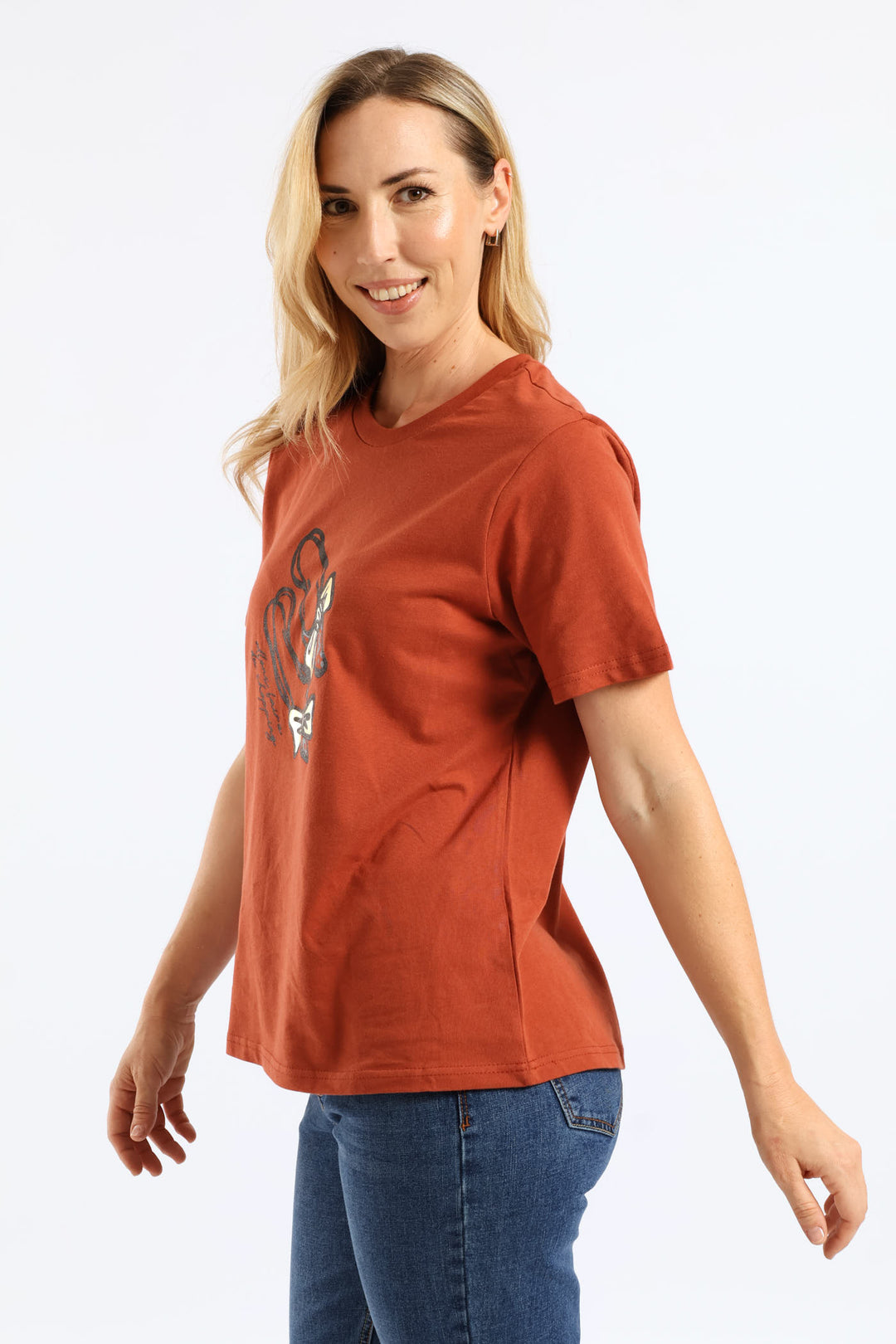 Ballet Shoes Boxy Tee - Crimson