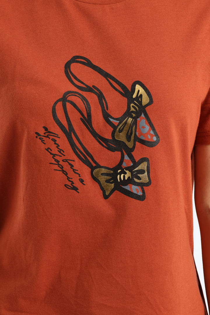 Ballet Shoes Boxy Tee - Crimson