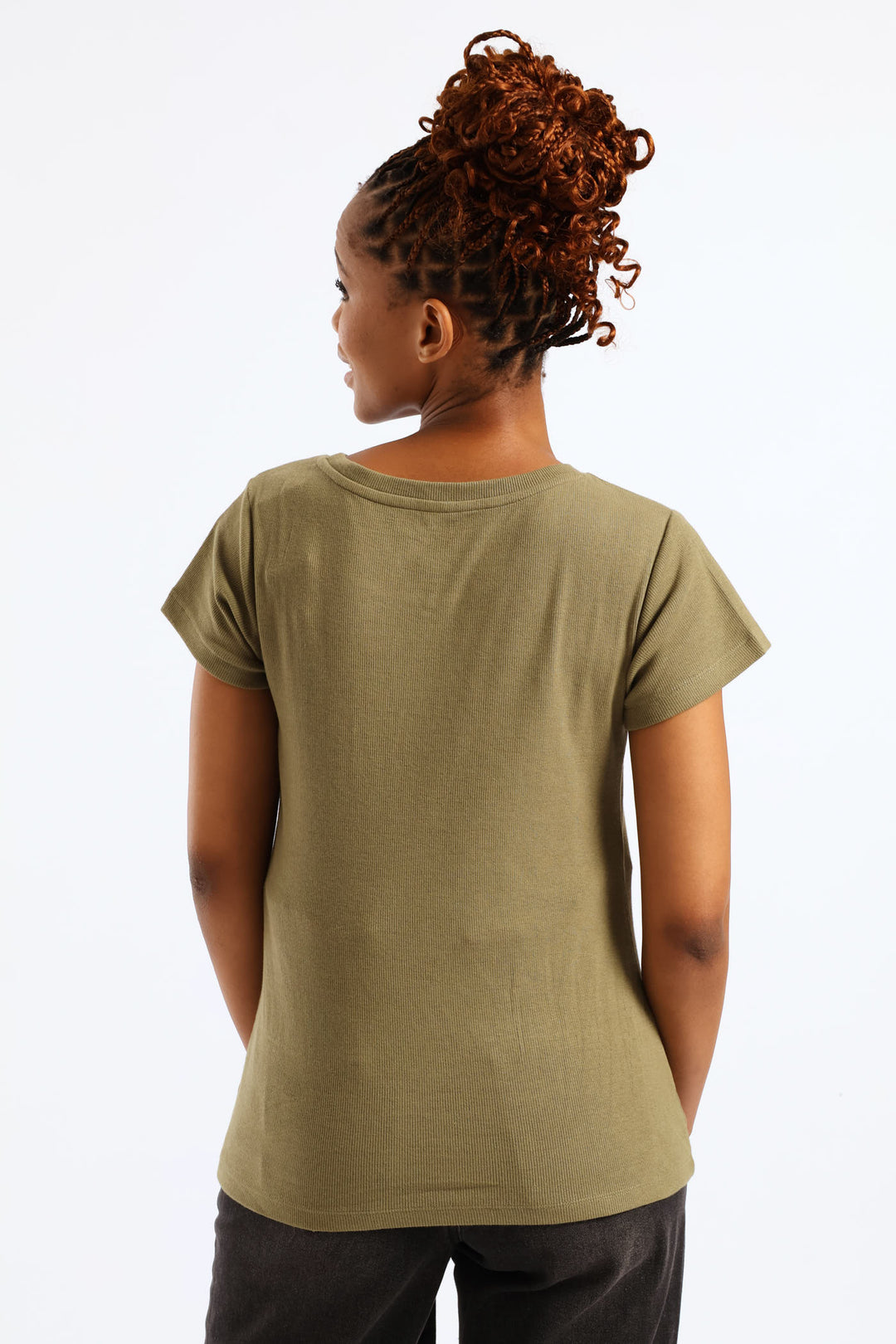 Crew Rib Fitted Tee - Meadow Green