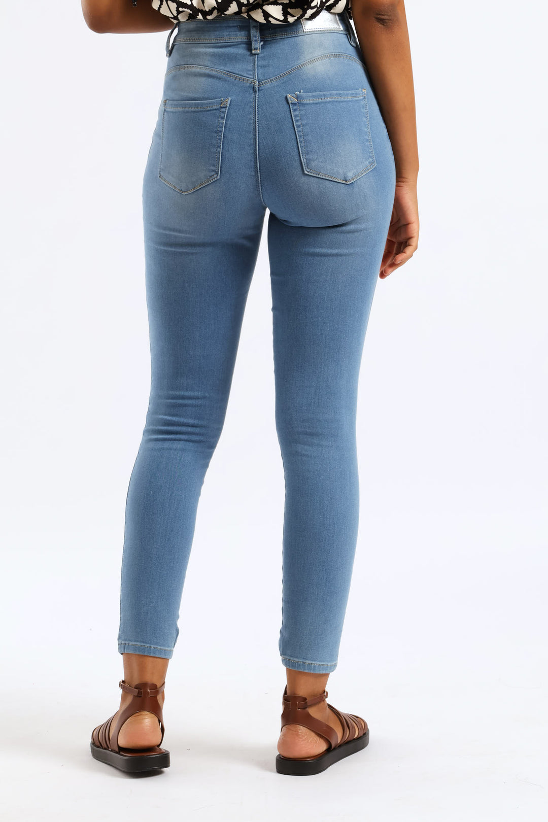 Push Up High Waist Skinny Denim - Light Wash