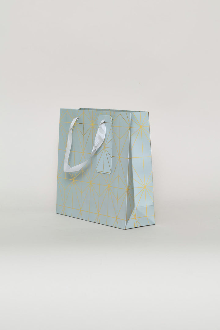 Diamond Foil Print Gift Bag - Blue