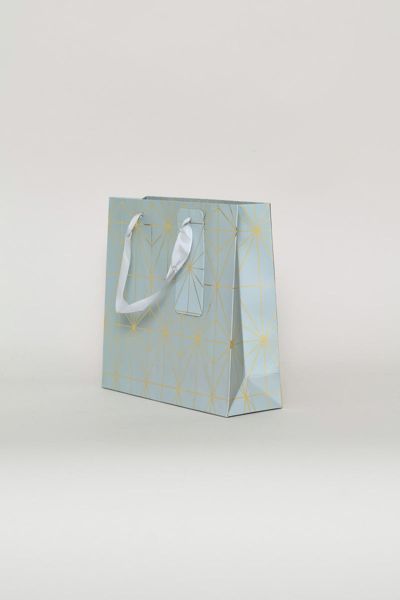 Diamond Foil Print Gift Bag - Blue