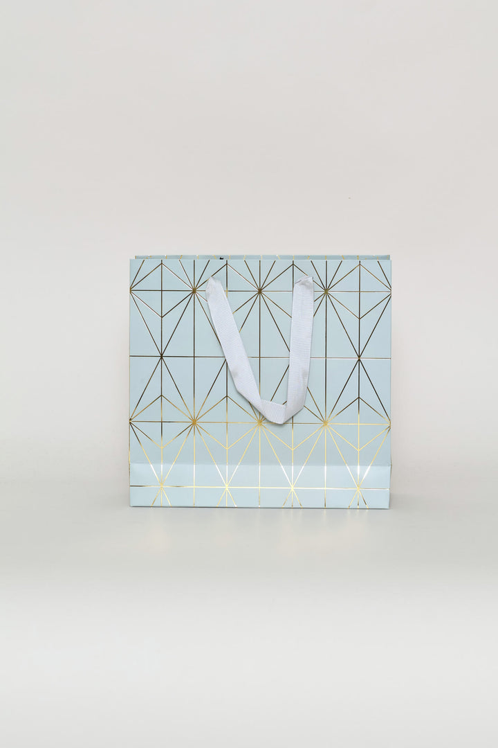 Diamond Foil Print Gift Bag - Blue