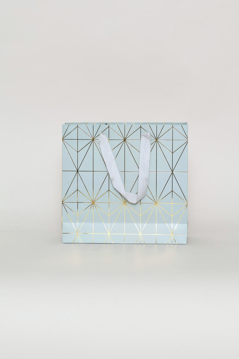 Diamond Foil Print Gift Bag - Blue