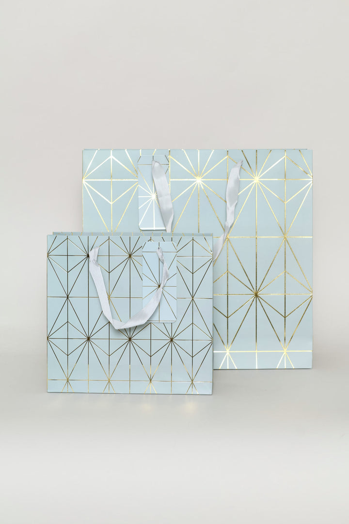 Diamond Foil Print Gift Bag - Blue