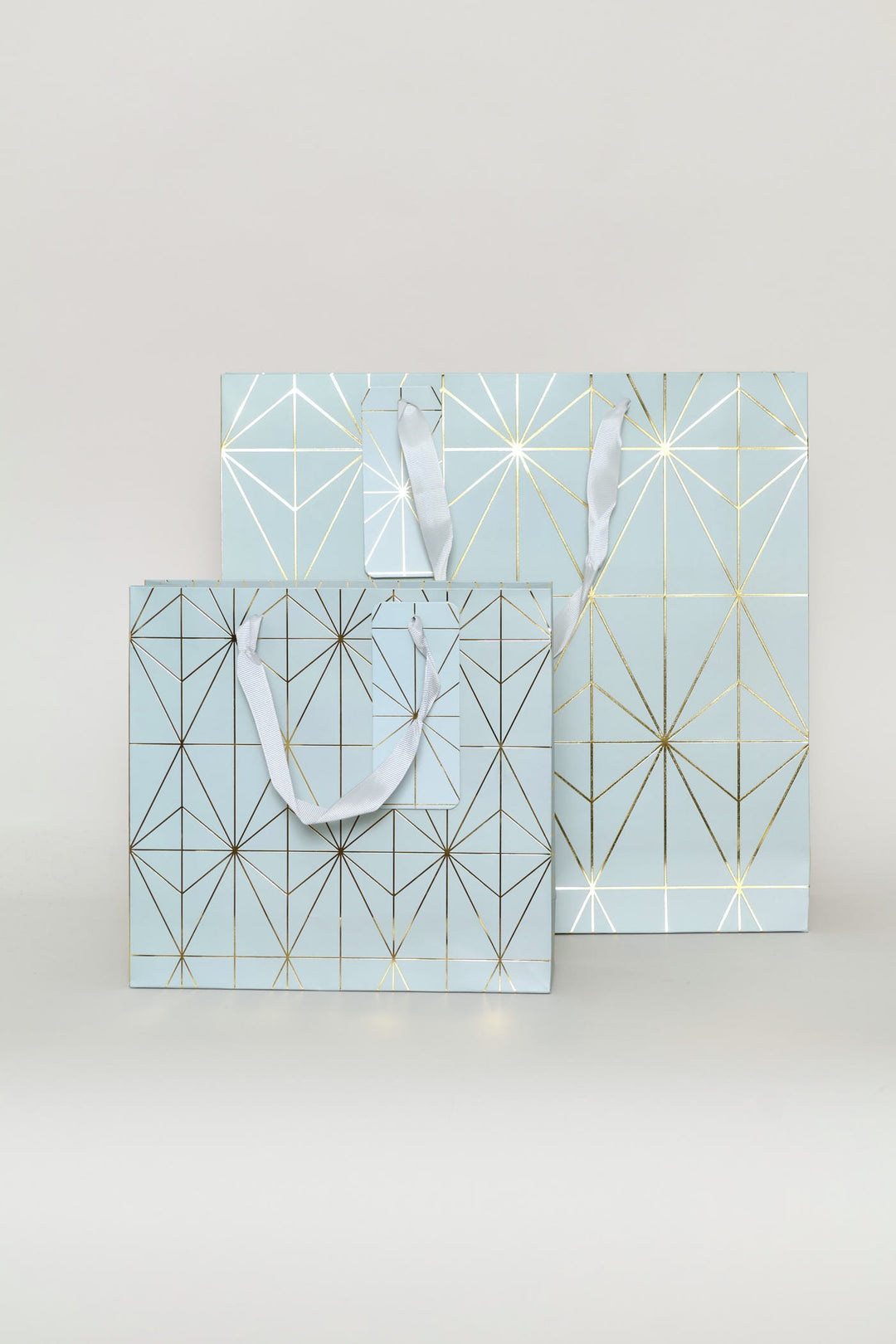 Diamond Foil Print Gift Bag - Blue