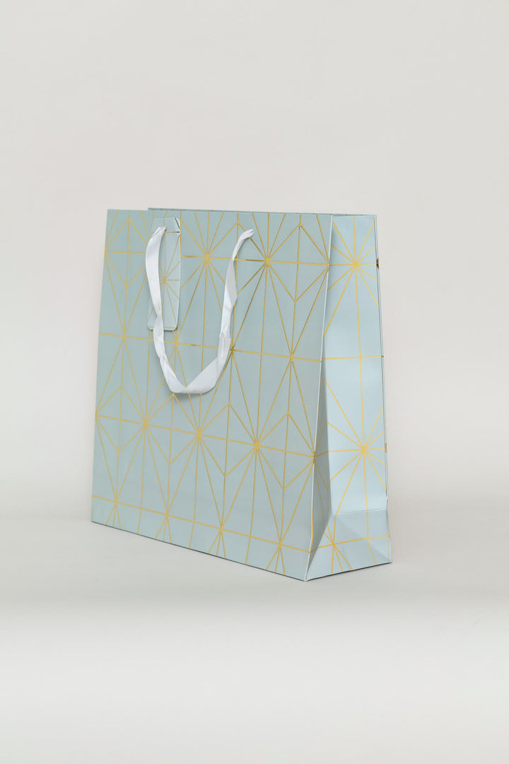 Diamond Foil Print Gift Bag - Blue
