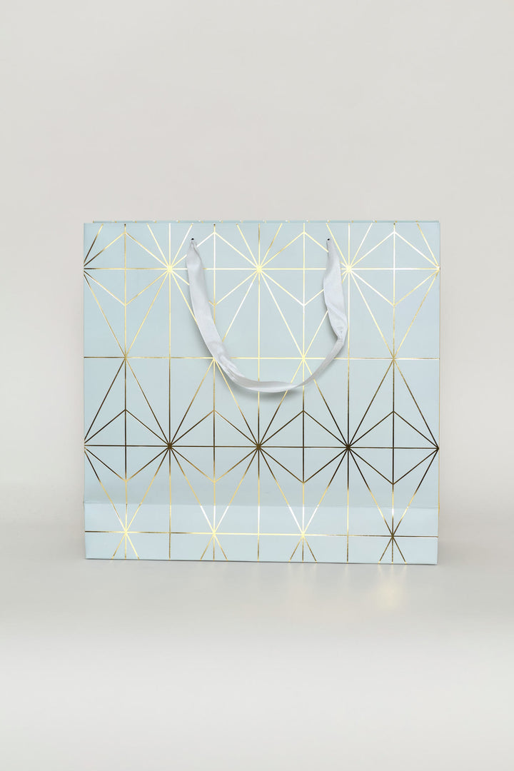 Diamond Foil Print Gift Bag - Blue