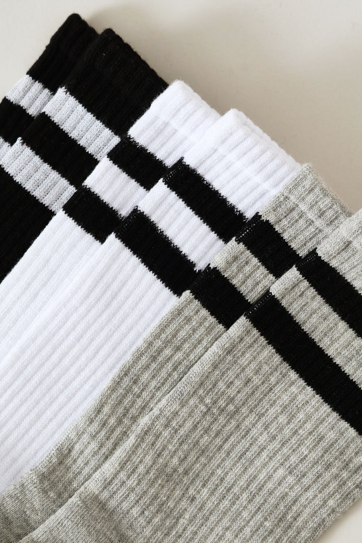 3 Pack Anklet Tennis Socks - White/Grey/Black