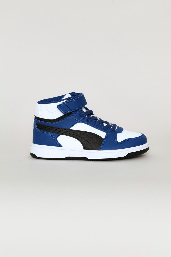 Pre-Boys Rebound Slam Mid Ac+ Sneaker - Black/Blue