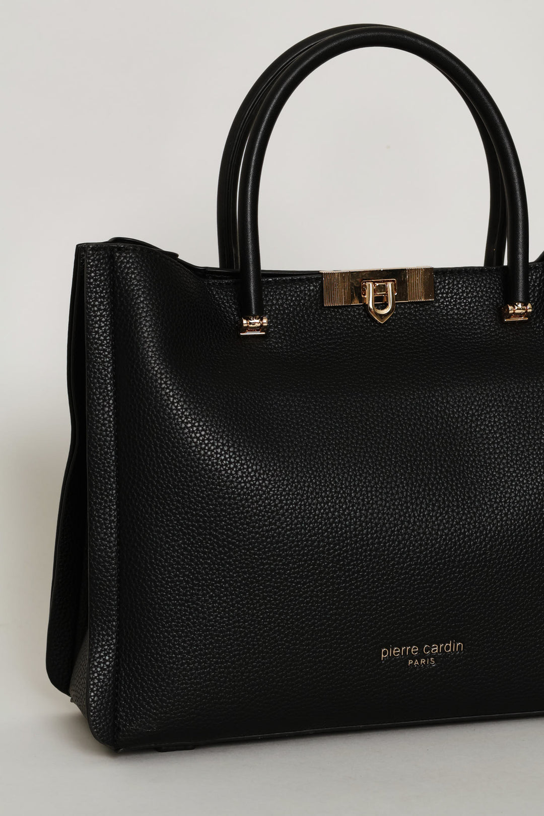 Top Handle Bag With Middle Compartment - Black