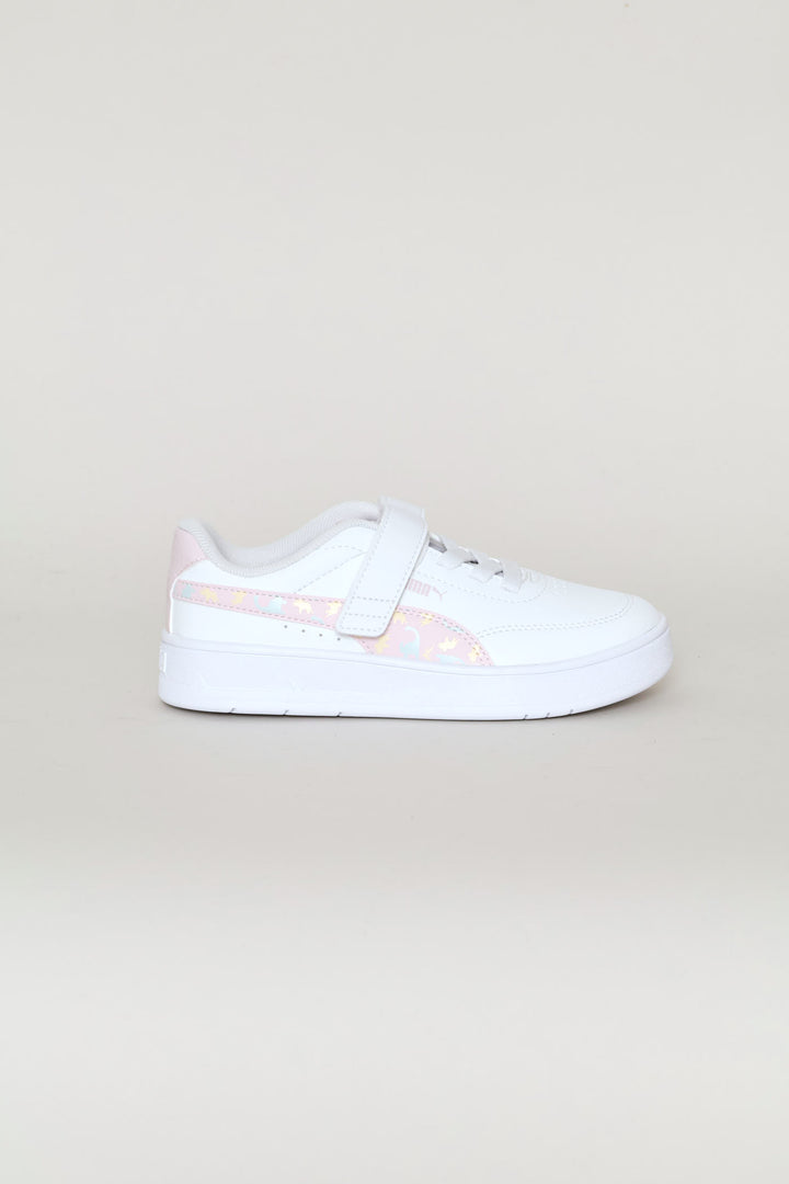Pre-Boys Court Classic Clean Dino Sneaker - White